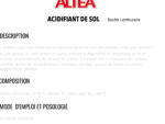 FT Fournisseur - Acidifiant sol ALTEA - soufre lenticulaire